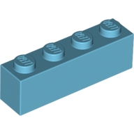 Lego kostka (kostička) 1x4, azurová střední (6036238)